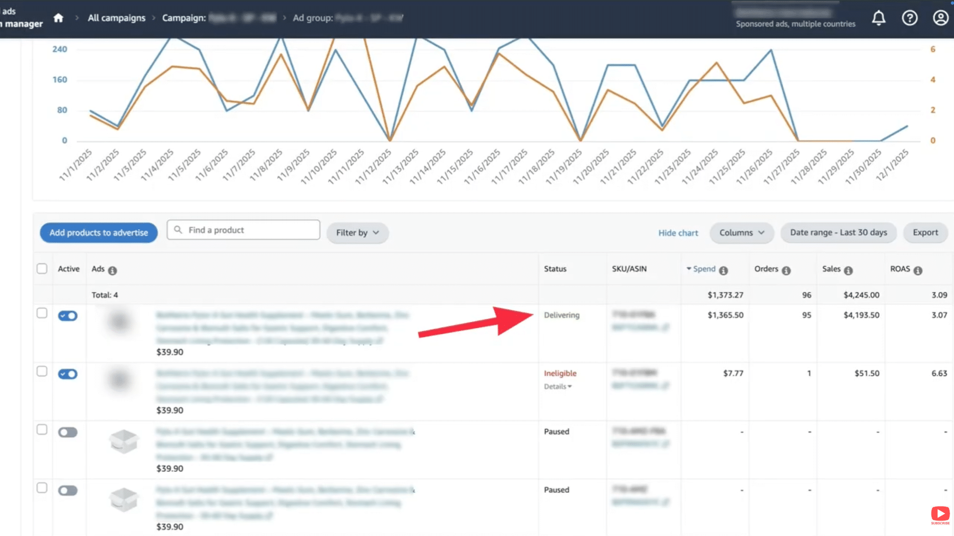 Screenshot 2026-01-26 at 10.39.07 AM Suggested bid versus keyword bid comparison